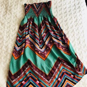 One Clothing: Strapless Boho High-Low Sundress